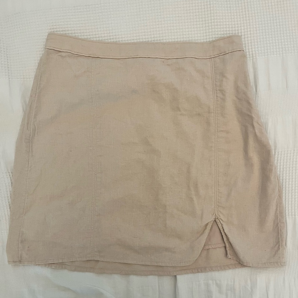 Abercrombie & Fitch Linen tan mini skirt